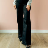 Lana Ultra Wide Leg Jeans - Coated Noir