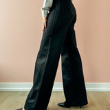 Lana Ultra Wide Leg Jeans - Coated Noir