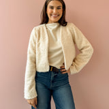 Power Move Cropped Collarless Jacket