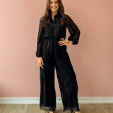 Gathering Button Up Jumpsuit