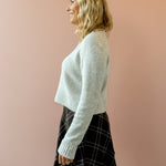 Z Supply Bellissimo Plaid Mini Skirt in brown plaid, side view.