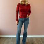Z Supply Nolita Nights Top in red, front view.