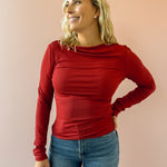 Z Supply Nolita Nights Top in red, close-up front view.