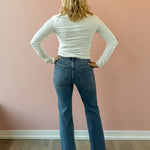 Z Supply Second Skin White Long Sleeve in cream, back view.