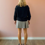 Z Supply Cloud Spun Shaped Crew Sweater in black, back view.