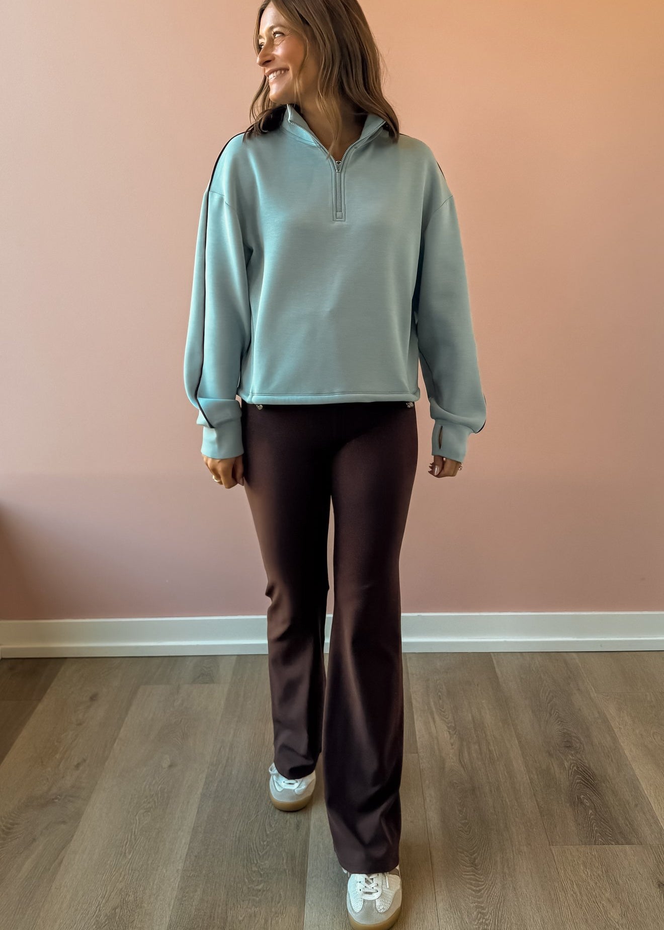 Sian Piped Half Zip Sweat