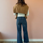 Dear John Fiona Cuff Wide Leg Jeans in blue, back view.