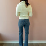 Sage The Label Free Bird Two Piece Sweater in ivory, back view.