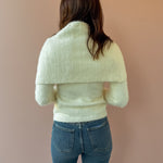 Sage The Label Free Bird Two Piece Sweater in ivory, back close-up.