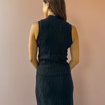 Sage The Label Tabitha Sweater Tank in black, back close-up.