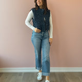 Arden Quilted Vest- Denim