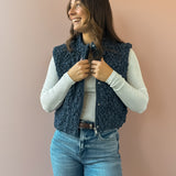 Arden Quilted Vest- Denim