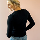 Black Crew Long Sleeve Top