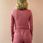 Varley Rufus Zip Through in pink, back close-up.