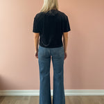 Dear John Maddox Short Sleeve Top in black, back view.