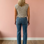 Sadie & Sage Luster Sequin Cami Top in silver, back view.