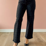 Just Black Denim Stella High Rise Straight Jean in black, front view.