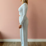 Glowie Maddie Jogger in grey, side view.