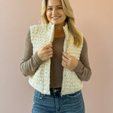 Arden Quilted Vest- Ivory
