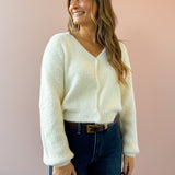 Sadira Fluffy Cardigan-White