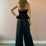 Isolde Satin Pant-Black