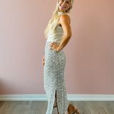 Luster Sequin Maxi Skirt