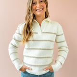 Felicity Fuzzy Striped Sweater