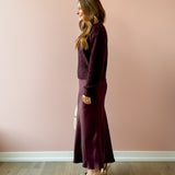 Europa Midi Skirt Wine