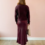 Europa Midi Skirt Wine