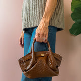 Selena Brown Woven Crossbody