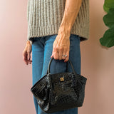 Selena Black Woven Crossbody