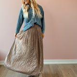 Stella Pleated Maxi Skirt Brown