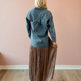 Stella Pleated Maxi Skirt Brown