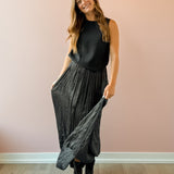 Stella Pleated Maxi Skirt Grey