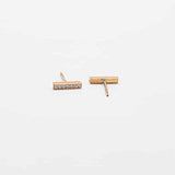 Pave Gold Bar Earrings